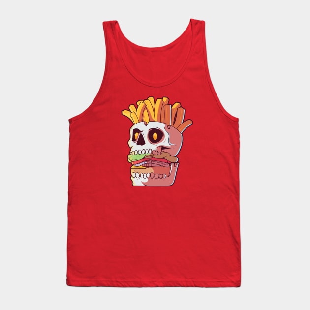 Skull Burger, Killer Fast Food Tank Top by SLAG_Creative